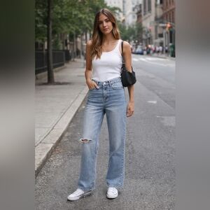 Free People Light Blue Boot Cut Jeans